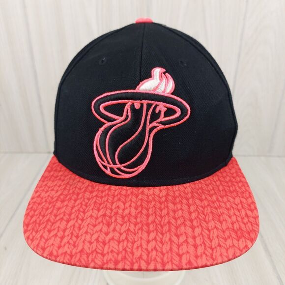 Miami Heat Hat‎ Cap Adidas Snapback Black Orange Neon NBA Basketball Adjustable - Picture 1 of 8